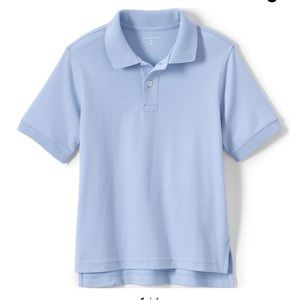 School Uniform Kids Short Sleeve Interlock Polo Shirt chambray blue size small
